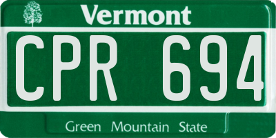 VT license plate CPR694