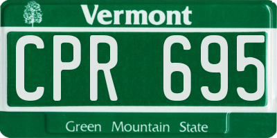 VT license plate CPR695