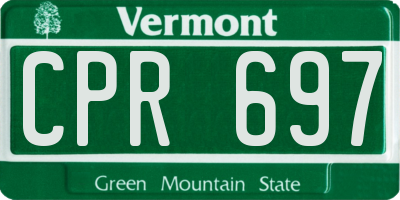 VT license plate CPR697