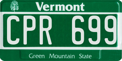VT license plate CPR699