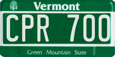 VT license plate CPR700