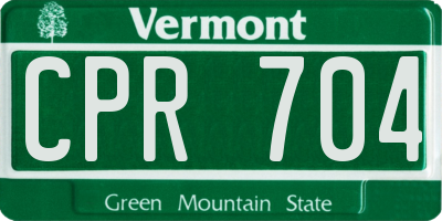 VT license plate CPR704