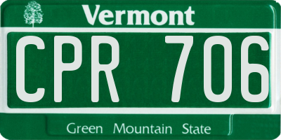 VT license plate CPR706