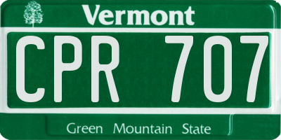 VT license plate CPR707
