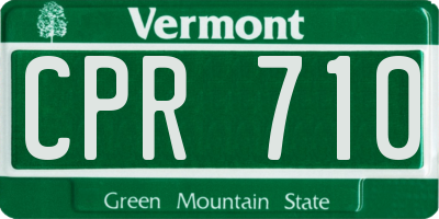 VT license plate CPR710