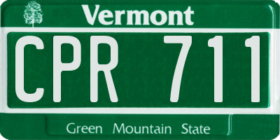 VT license plate CPR711