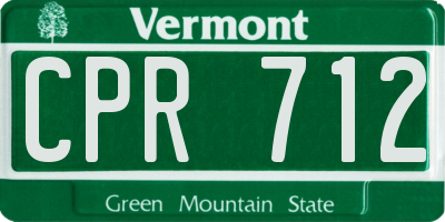 VT license plate CPR712