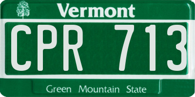 VT license plate CPR713