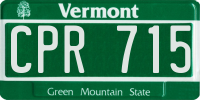 VT license plate CPR715