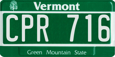 VT license plate CPR716