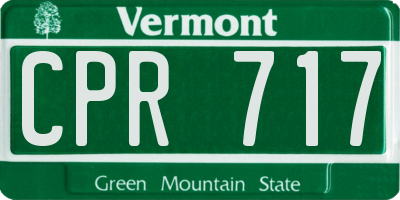 VT license plate CPR717