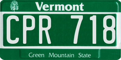 VT license plate CPR718