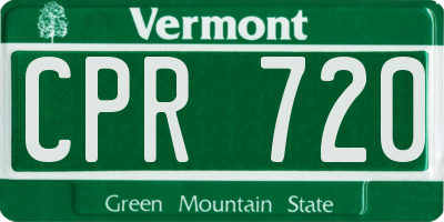 VT license plate CPR720
