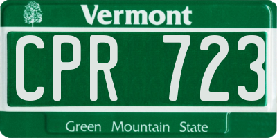 VT license plate CPR723