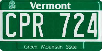 VT license plate CPR724