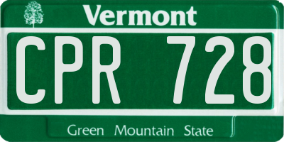 VT license plate CPR728