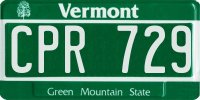 VT license plate CPR729