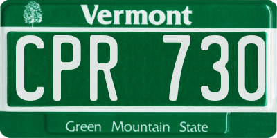 VT license plate CPR730