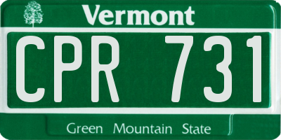 VT license plate CPR731