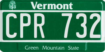 VT license plate CPR732