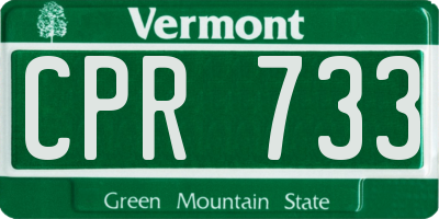 VT license plate CPR733