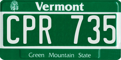 VT license plate CPR735