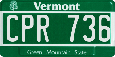 VT license plate CPR736