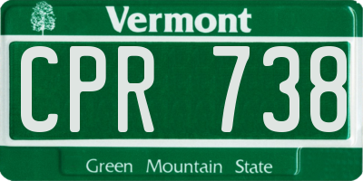 VT license plate CPR738