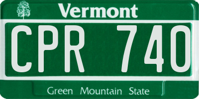 VT license plate CPR740
