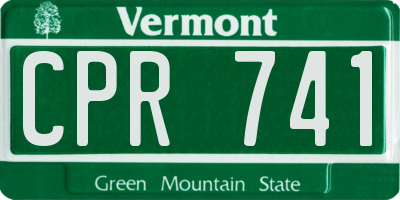 VT license plate CPR741