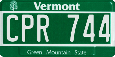 VT license plate CPR744