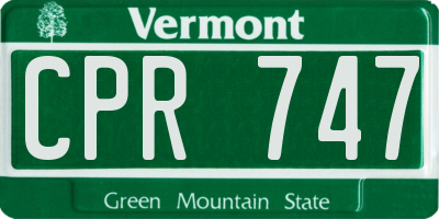 VT license plate CPR747