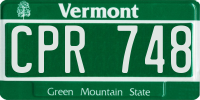VT license plate CPR748
