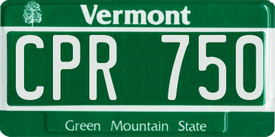 VT license plate CPR750