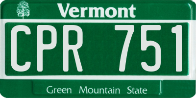 VT license plate CPR751