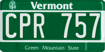 VT license plate CPR757