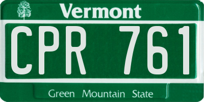 VT license plate CPR761