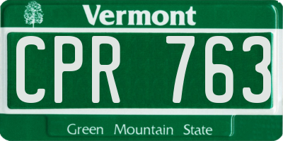 VT license plate CPR763