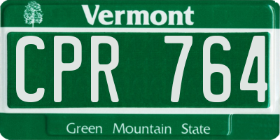 VT license plate CPR764