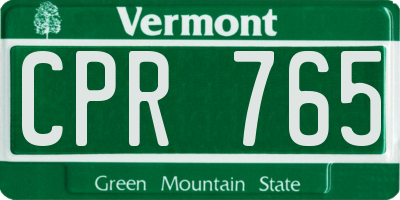 VT license plate CPR765