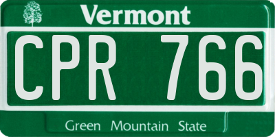 VT license plate CPR766