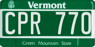 VT license plate CPR770