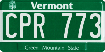 VT license plate CPR773