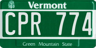 VT license plate CPR774