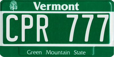 VT license plate CPR777