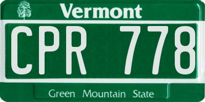 VT license plate CPR778