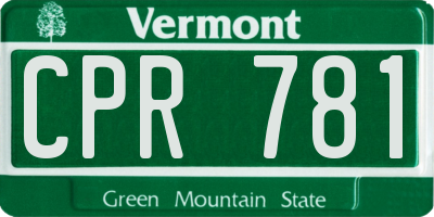 VT license plate CPR781