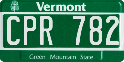 VT license plate CPR782