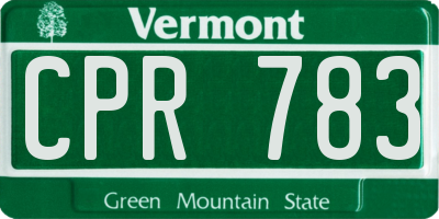 VT license plate CPR783