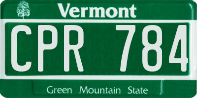 VT license plate CPR784